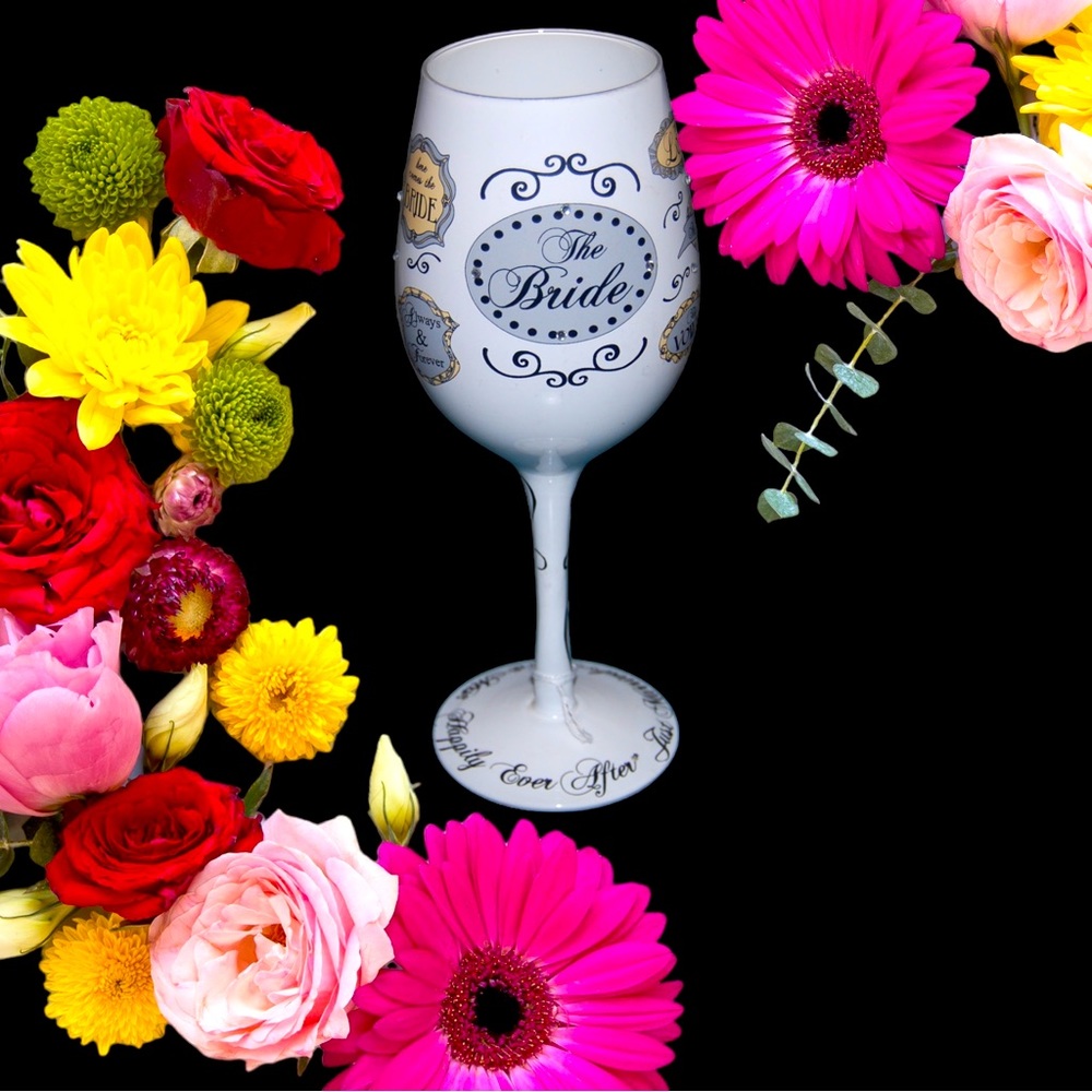 Bride wine glass